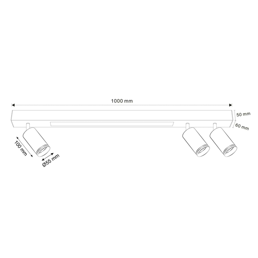 LED Ceiling light PARIS LED/24W/230V + 3xGU10/10W black
