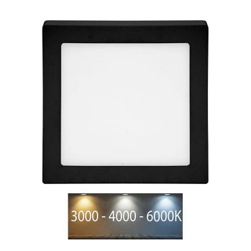 LED Ceiling light RAFA LED/12W/230V 3000/4000/6000K 17x17 cm black