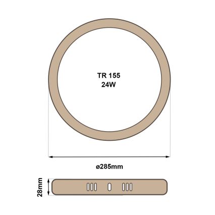 LED Ceiling light RING LED/24W/230V 4200K d. 28,5 cm brown
