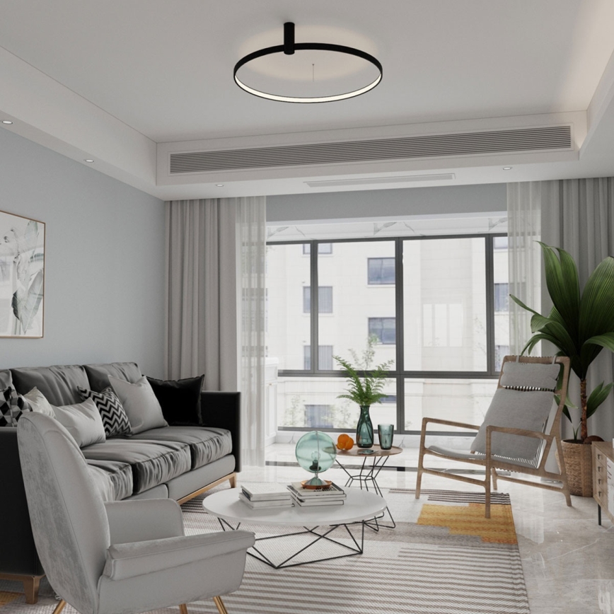 LED Ceiling Light RING S LED/34W/230V 3000/4000/6000K Ø 60 cm Black