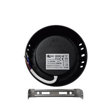 LED Ceiling light ROUND LED/6W/230V 4000K d. 12,1 cm black