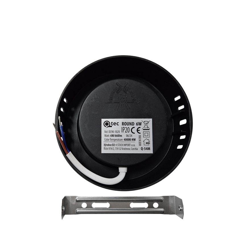 LED Ceiling light ROUND LED/6W/230V 4000K d. 12,1 cm black
