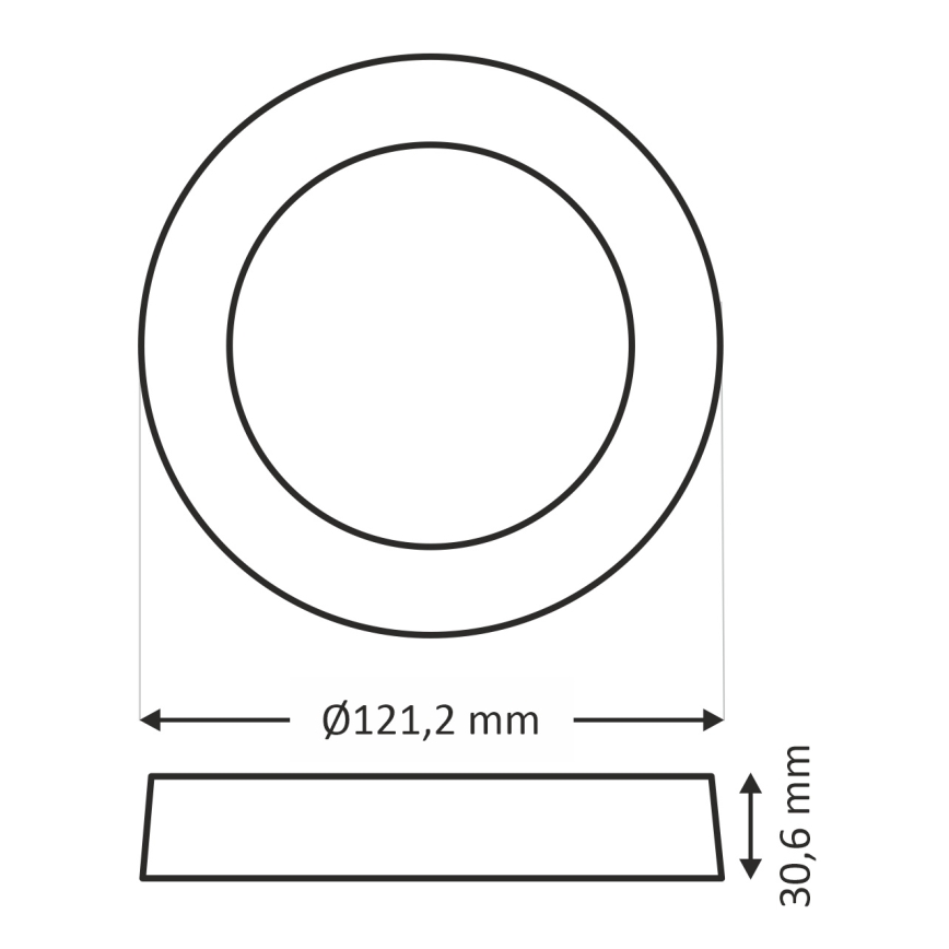 LED Ceiling light ROUND LED/6W/230V 4000K d. 12,1 cm black
