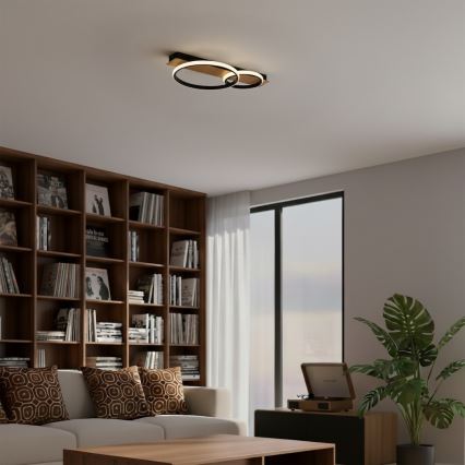 LED Ceiling Light ROWENA LED/14W/230V Black/Brown