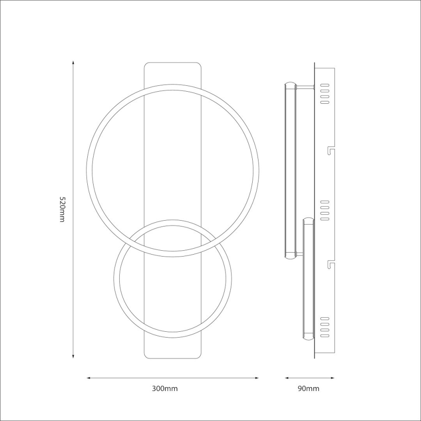 LED Ceiling Light ROWENA LED/14W/230V Black/Brown