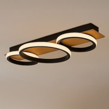 LED Ceiling Light ROWENA LED/18W/230V Black/Brown