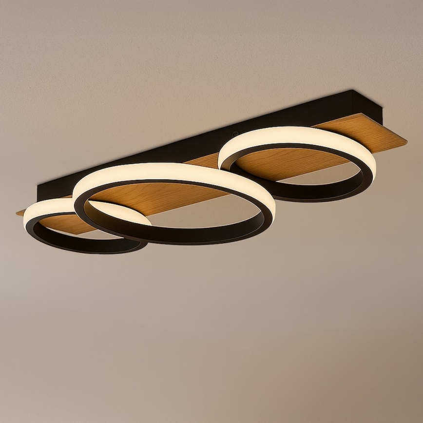 LED Ceiling Light ROWENA LED/18W/230V Black/Brown