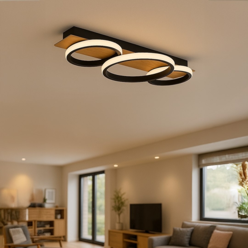 LED Ceiling Light ROWENA LED/18W/230V Black/Brown