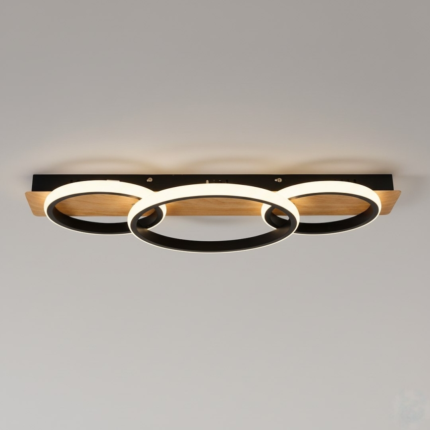 LED Ceiling Light ROWENA LED/18W/230V Black/Brown