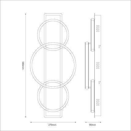 LED Ceiling Light ROWENA LED/18W/230V Black/Brown