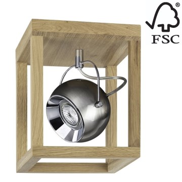LED Ceiling light ROY 1xGU10/5W/230V matte oak - FSC certified