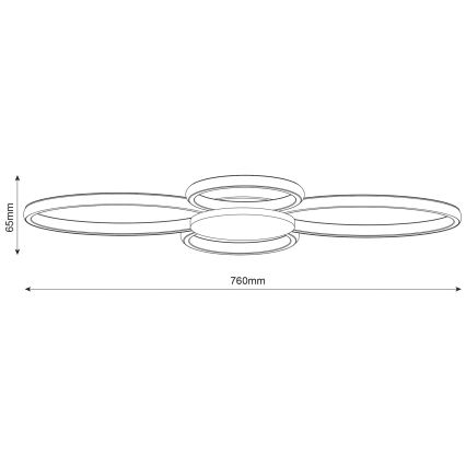 LED Ceiling Light SABINA LED/38W/230V Rubberwood