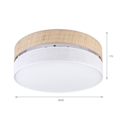 LED Ceiling Light SIRJA BOHO LED/36W/230V 4000K dia. 45 cm beige/white