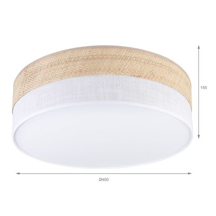SIRJA BOHO LED Ceiling Light 36W/230V 4000K Ø 45 cm Beige/White
