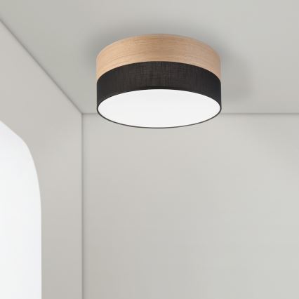 LED Ceiling light SIRJA WOOD LED/20W/230V d. 35 cm black/oak