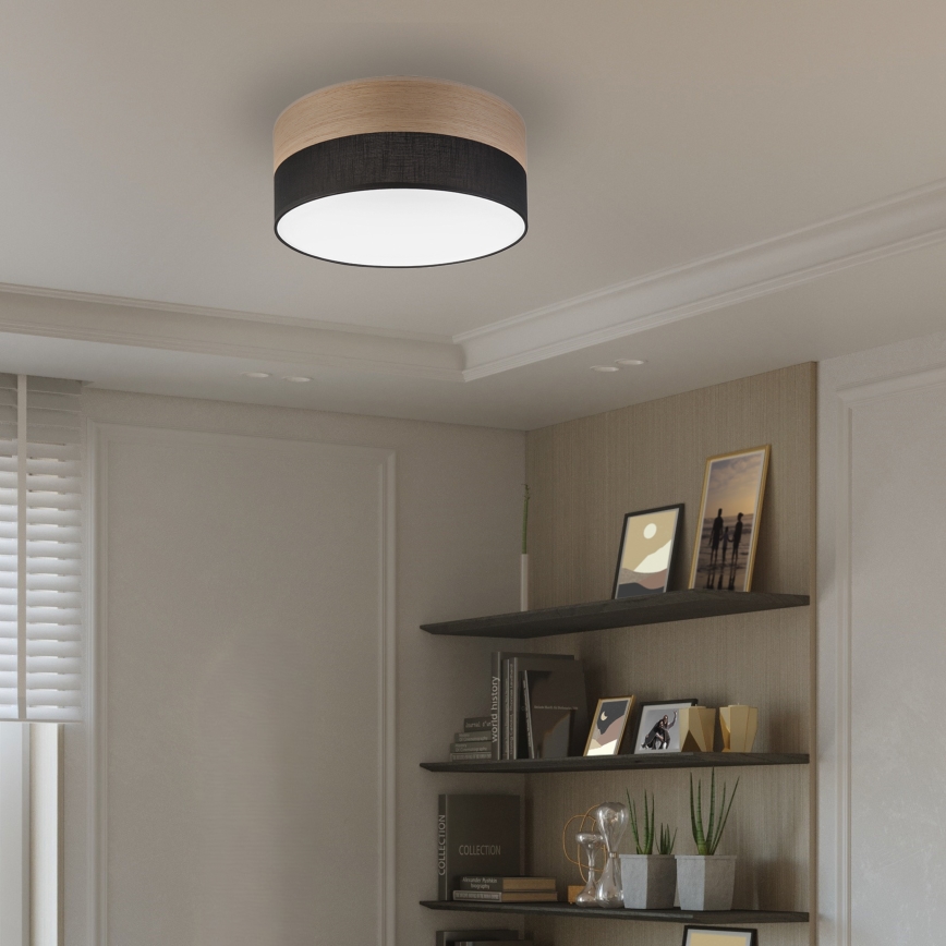 LED Ceiling light SIRJA WOOD LED/20W/230V d. 35 cm black/oak