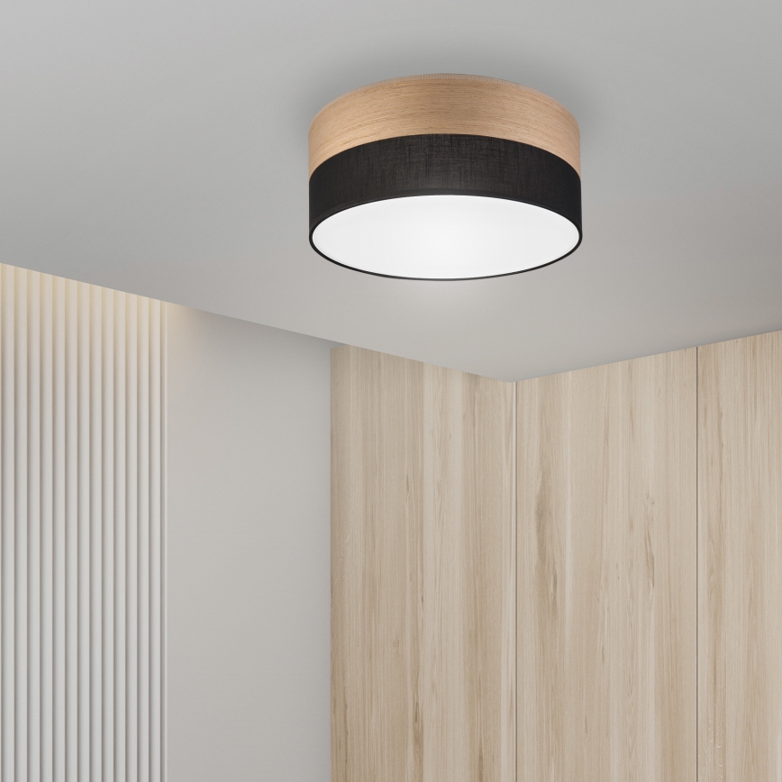 LED Ceiling light SIRJA WOOD LED/20W/230V d. 35 cm black/oak