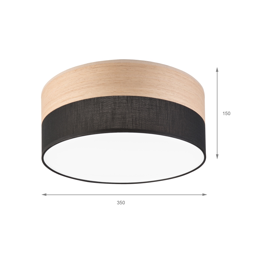 LED Ceiling light SIRJA WOOD LED/20W/230V d. 35 cm black/oak