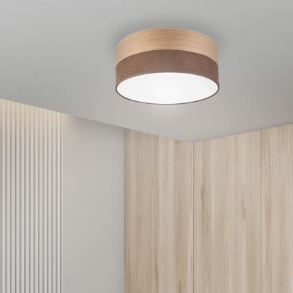 LED Ceiling light SIRJA WOOD LED/20W/230V d. 35 cm brown/oak
