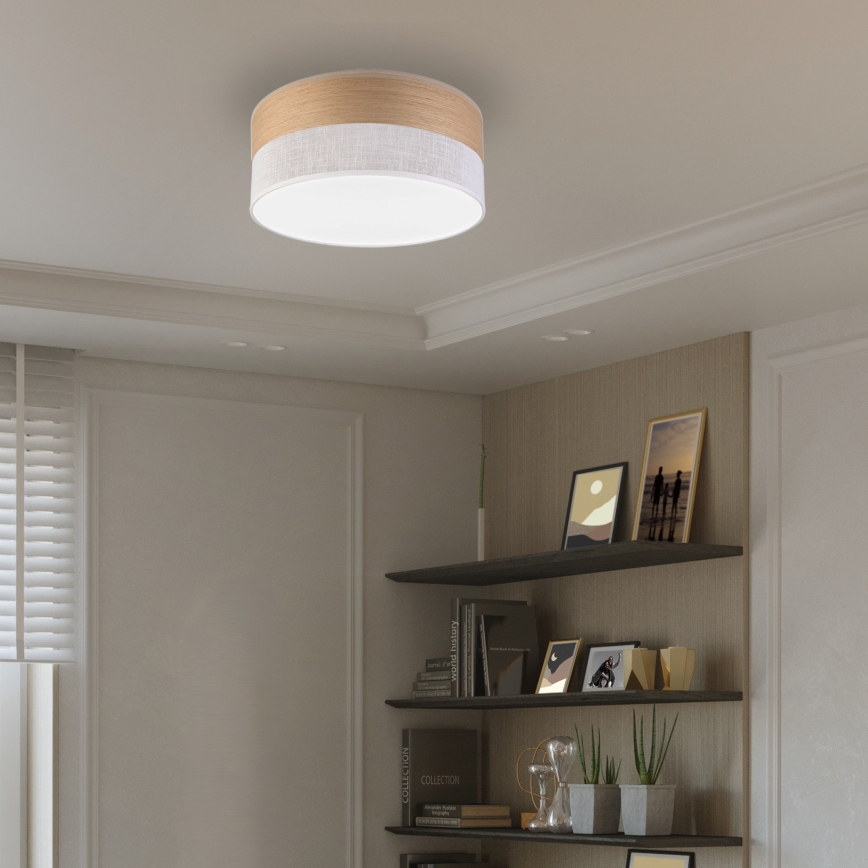 LED Ceiling light SIRJA WOOD LED/20W/230V d. 35 cm white/oak