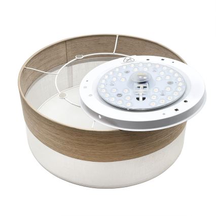 LED Ceiling light SIRJA WOOD LED/20W/230V d. 35 cm white/oak