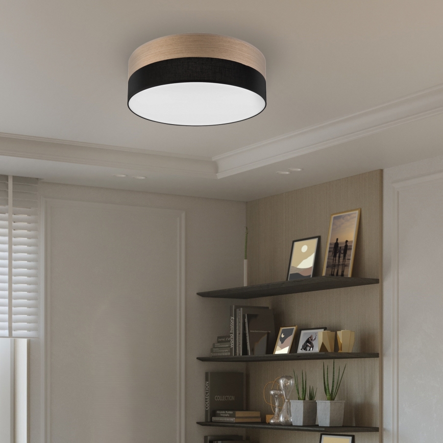 LED Ceiling light SIRJA WOOD LED/36W/230V d. 45 cm black/oak