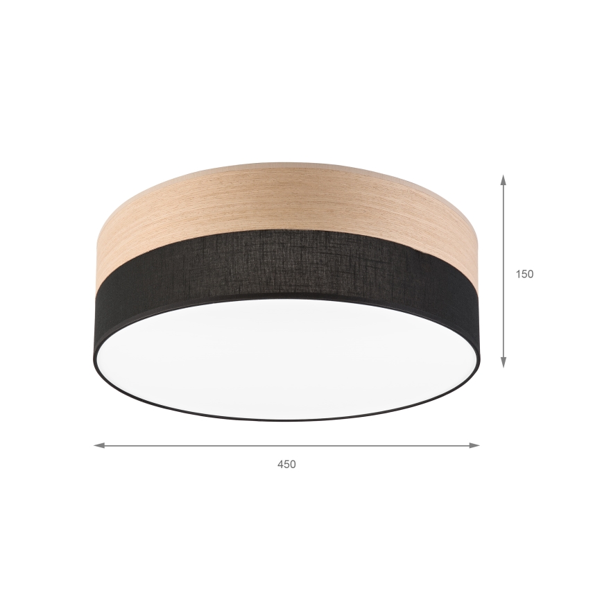 LED Ceiling light SIRJA WOOD LED/36W/230V d. 45 cm black/oak