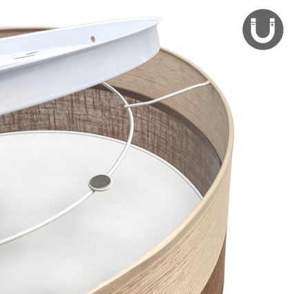 LED Ceiling light SIRJA WOOD LED/36W/230V d. 45 cm brown/oak