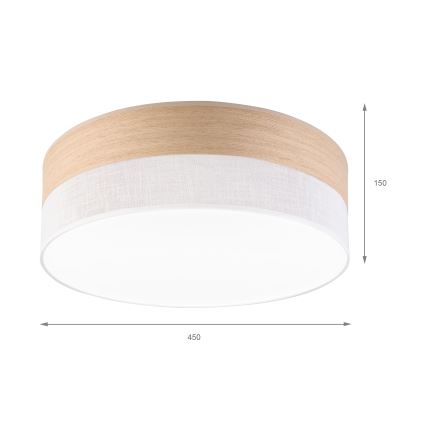 LED Ceiling light SIRJA WOOD LED/36W/230V d. 45 cm white/oak