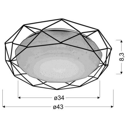 LED Ceiling light SVEN LED/24/230V black