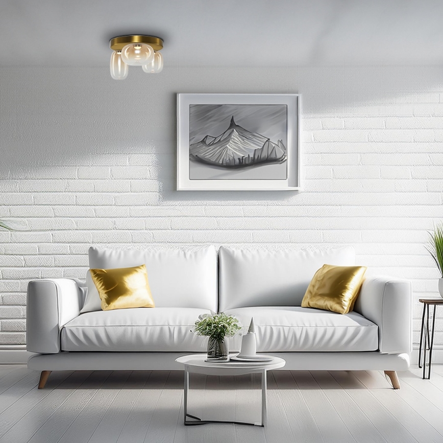 LED Ceiling light VASO LED/12W/230V d. 42 cm gold/smoky