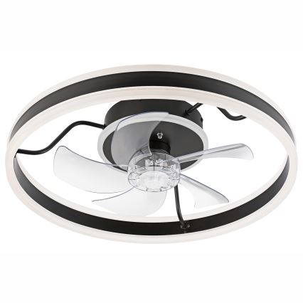 LED Dimmable ceiling light with a fan APOLLO LED/38W/230V black + remote control
