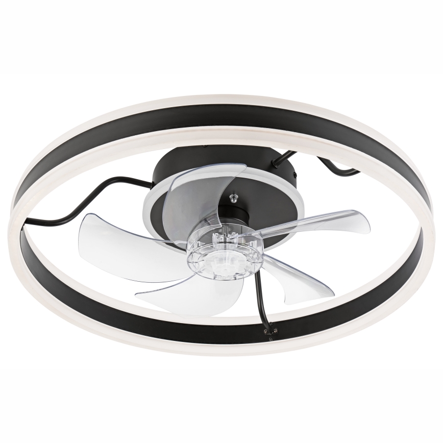LED Dimmable ceiling light with a fan APOLLO LED/38W/230V black + remote control