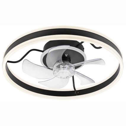 LED Dimmable ceiling light with a fan APOLLO LED/38W/230V black + remote control