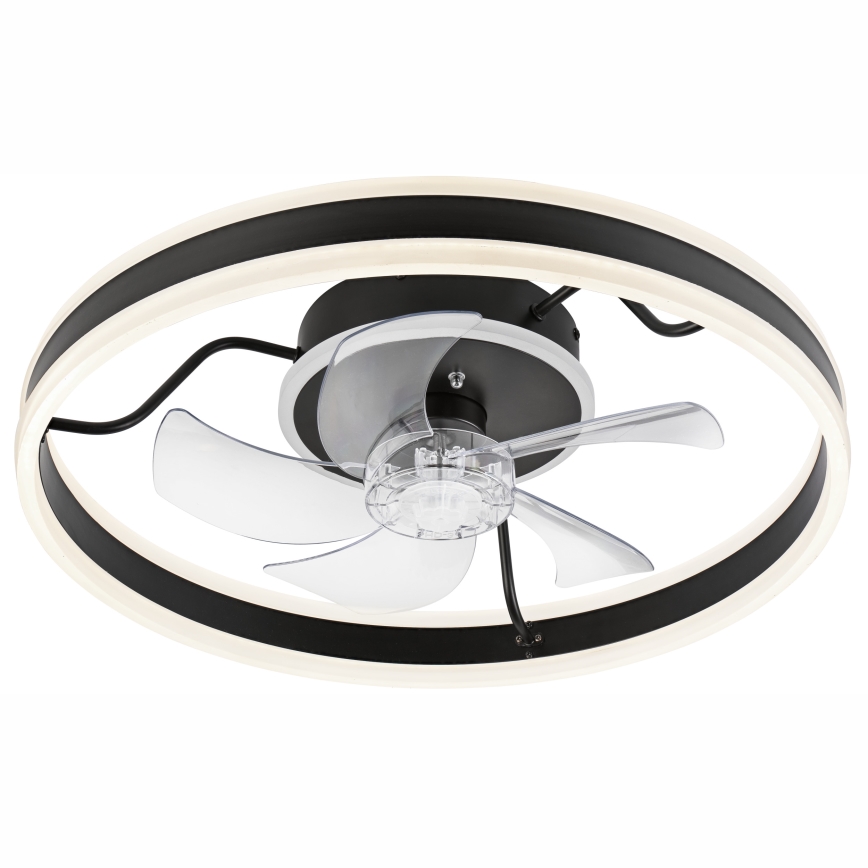 LED Dimmable ceiling light with a fan APOLLO LED/38W/230V black + remote control
