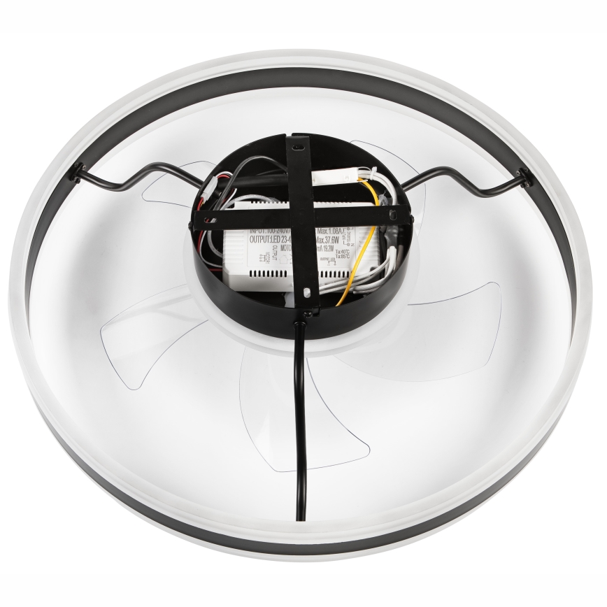 LED Dimmable ceiling light with a fan APOLLO LED/38W/230V black + remote control