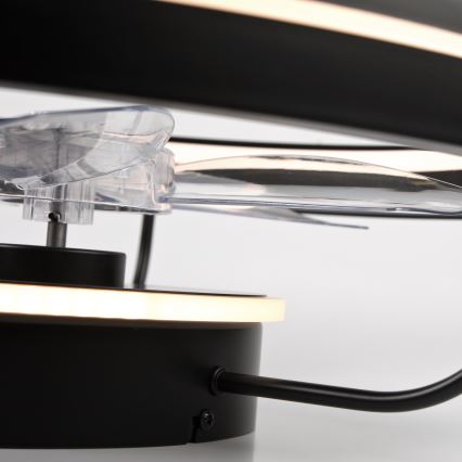 LED Dimmable ceiling light with a fan FARGO LED/37W/230V black + remote control