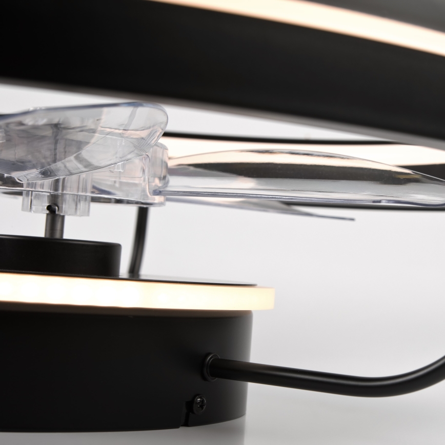 LED Dimmable ceiling light with a fan FARGO LED/37W/230V black + remote control