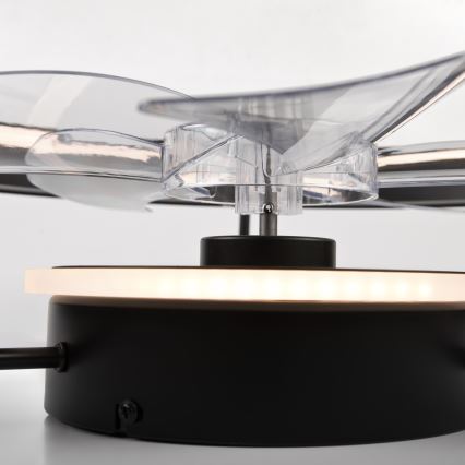 LED Dimmable ceiling light with a fan FARGO LED/37W/230V black + remote control