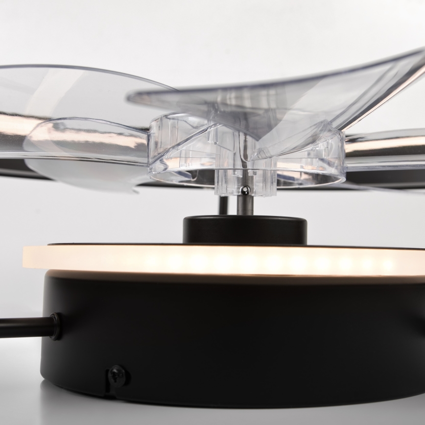 LED Dimmable ceiling light with a fan FARGO LED/37W/230V black + remote control