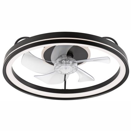 LED Dimmable ceiling light with a fan FARGO LED/37W/230V black + remote control