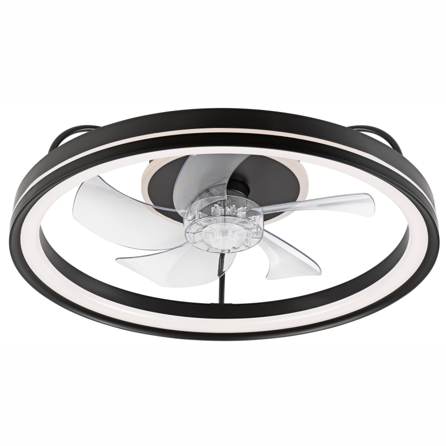 LED Dimmable ceiling light with a fan FARGO LED/37W/230V black + remote control
