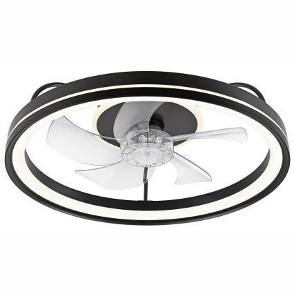 LED Dimmable ceiling light with a fan FARGO LED/37W/230V black + remote control