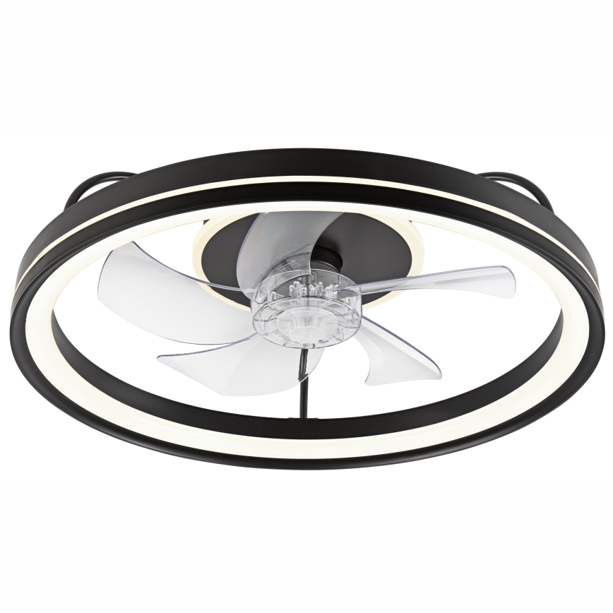 LED Dimmable ceiling light with a fan FARGO LED/37W/230V black + remote control