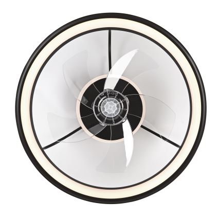 LED Dimmable ceiling light with a fan FARGO LED/37W/230V black + remote control
