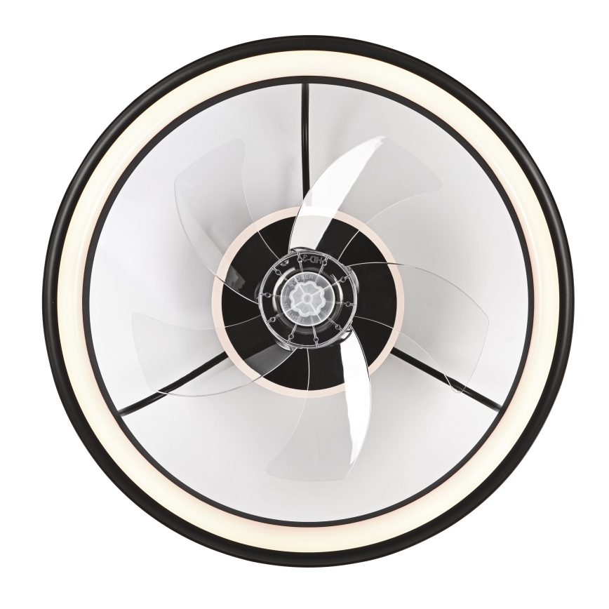 LED Dimmable ceiling light with a fan FARGO LED/37W/230V black + remote control