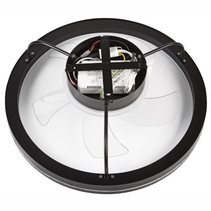 LED Dimmable ceiling light with a fan FARGO LED/37W/230V black + remote control