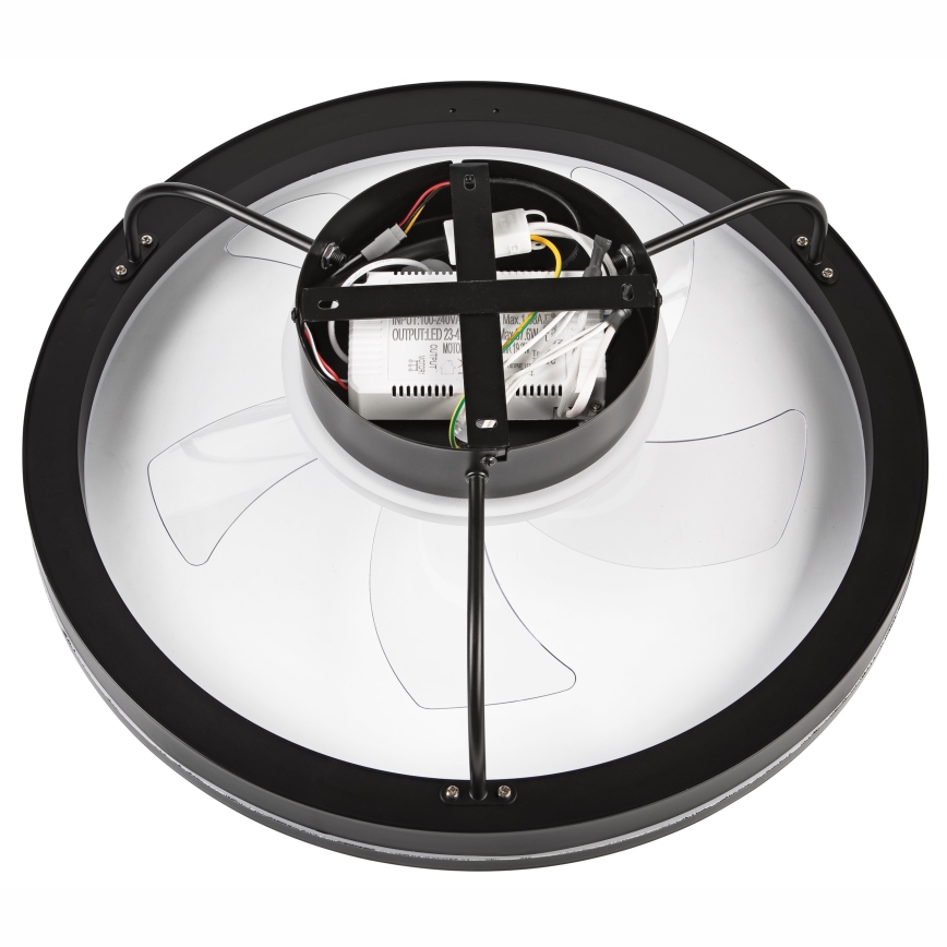 LED Dimmable ceiling light with a fan FARGO LED/37W/230V black + remote control