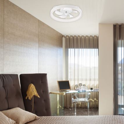 LED Dimmable ceiling light with a fan FARGO LED/37W/230V white + remote control
