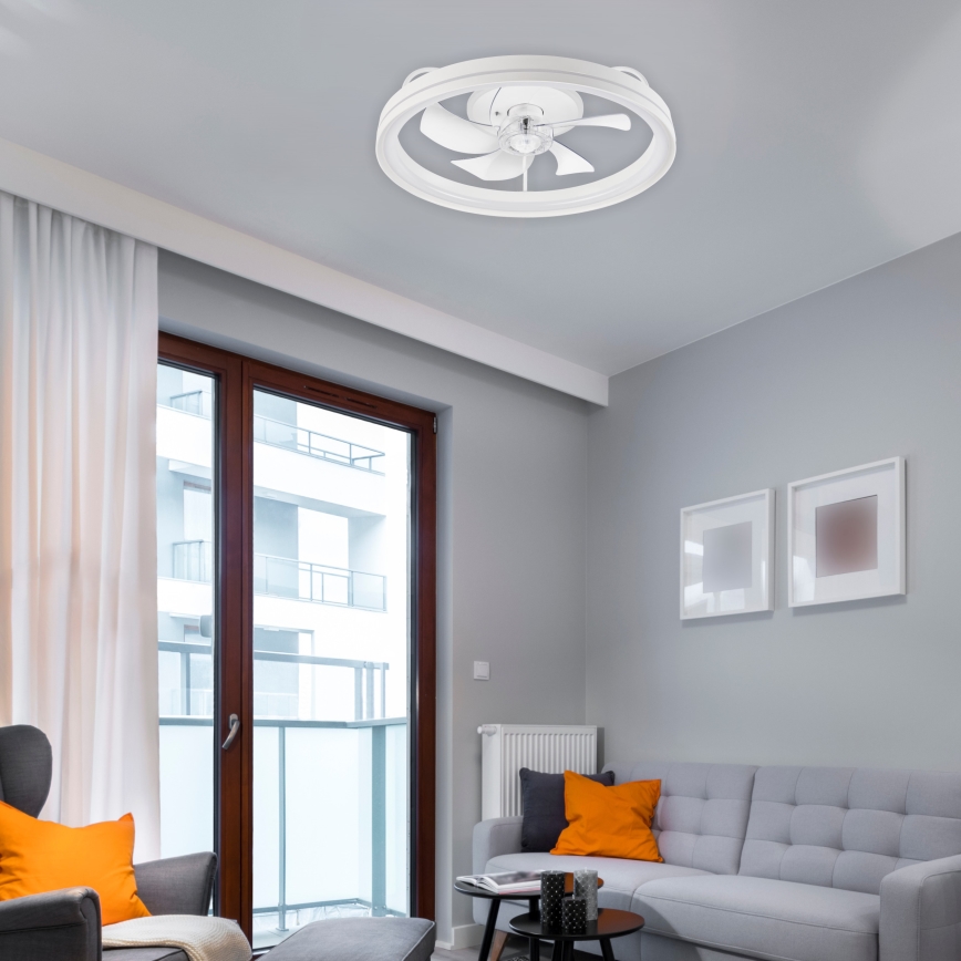 LED Dimmable ceiling light with a fan FARGO LED/37W/230V white + remote control